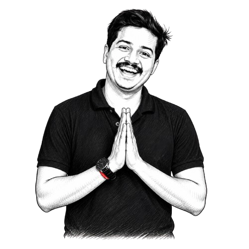 Portrait sketch of Pranav Gawde, product designer based in Mumbai