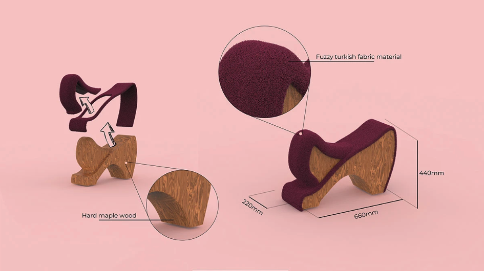 Stubborn Ottoman detail — furniture design by Pranav Gawde