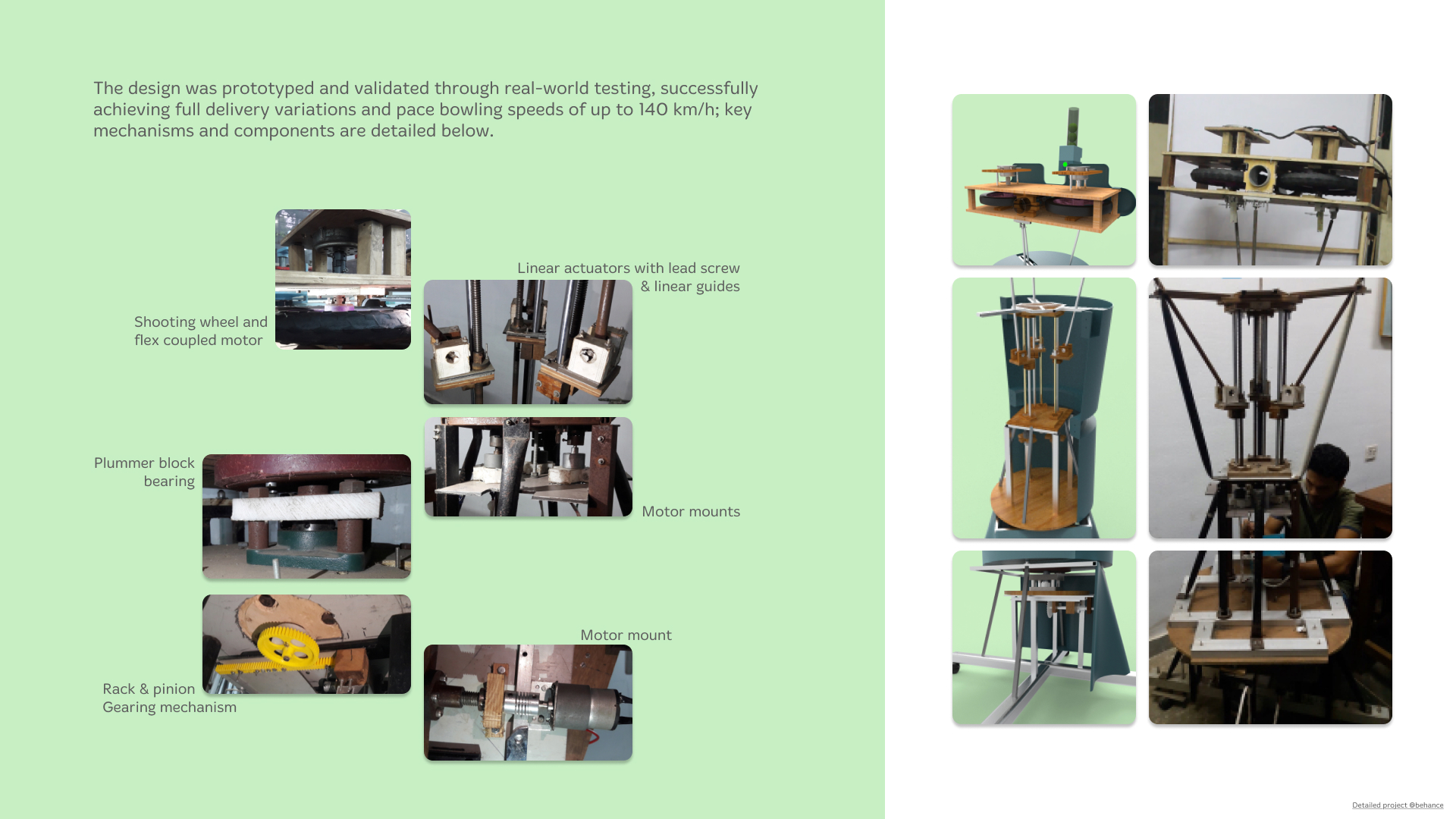 PSP Bowling Machine detail — designed by Pranav Gawde